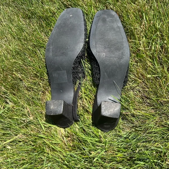 Black Mule Sandal Heels - Picture 4 of 5